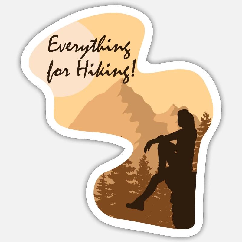 Everything for Hiking - Sticker Größe S (10 x 10 cm) - Mattweiß