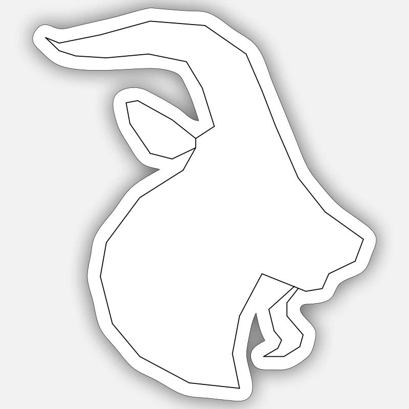 Capricorne - Sticker taille S (10 x 10 cm) - blanc mat