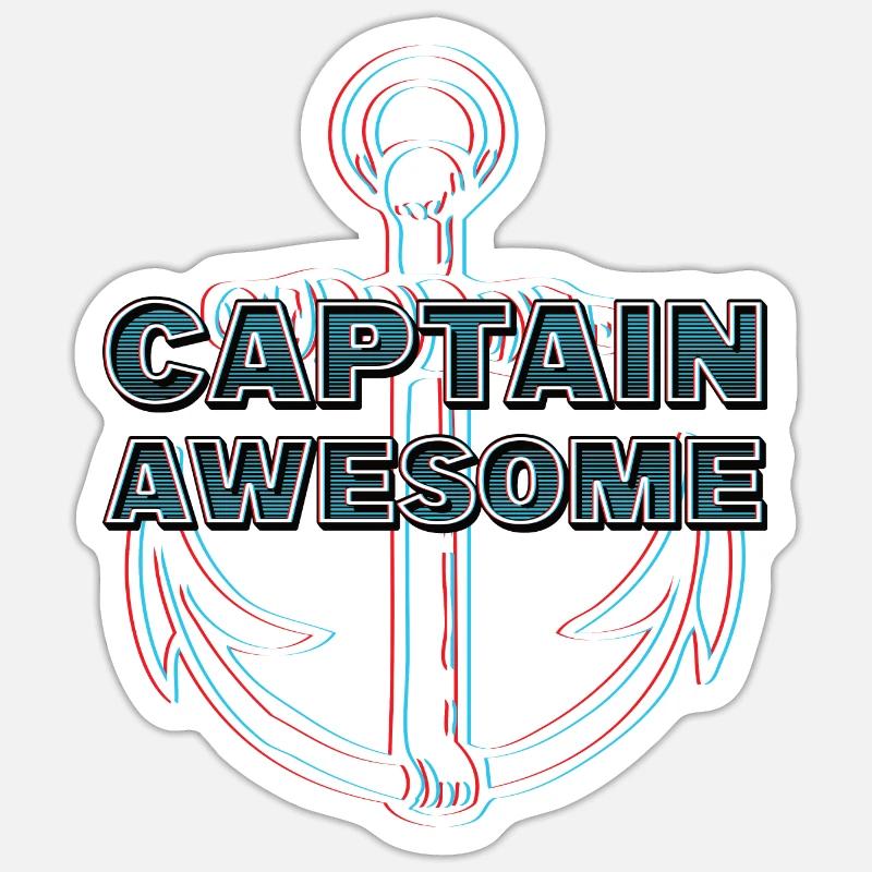CAPTAIN AWESOME GLITCH - Sticker Größe S (10 x 10 cm) - Mattweiß