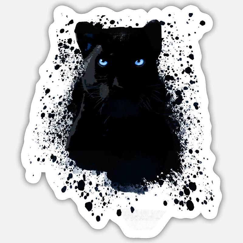 black panther,panther,cat,emo,punk,graffiti - Sticker size S (10 x 10 cm) - white matte