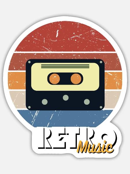 Colorful Retro Theme Design - Sticker Größe S (10 x 10 cm) - Mattweiß