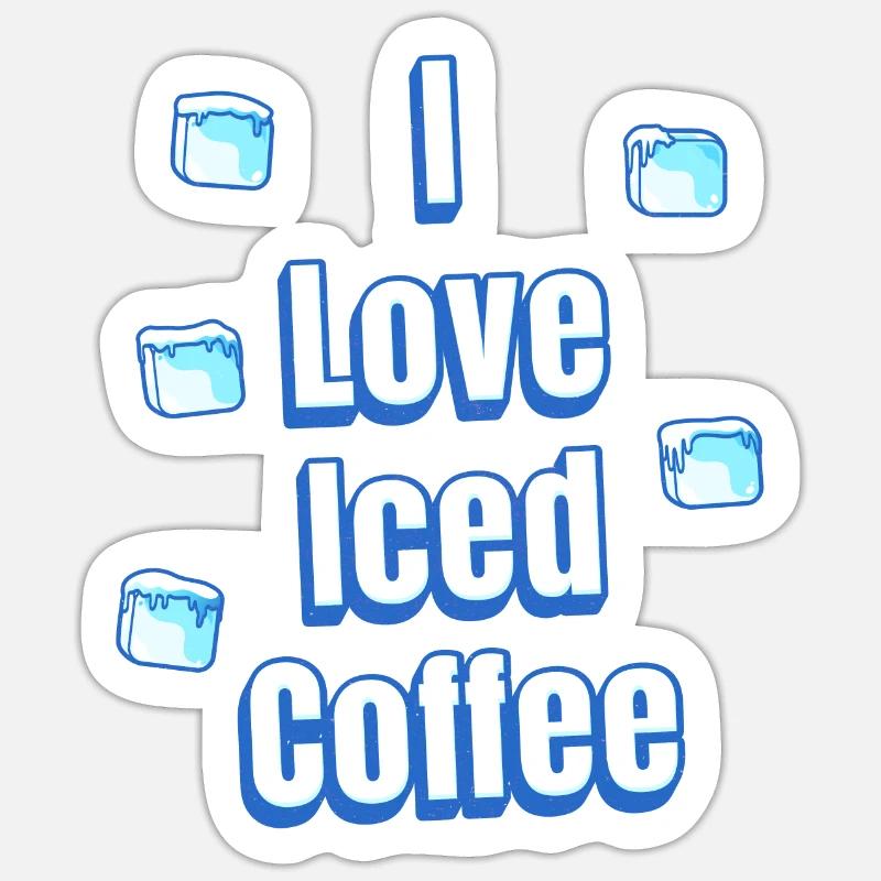 Ich liebe Eiskaffee Sticker Größe S (10 x 10 cm)