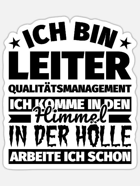 Leiter Qualitätsmanagement Geschenk lustig Himmel - Sticker Größe S (10 x 10 cm) - Mattweiß