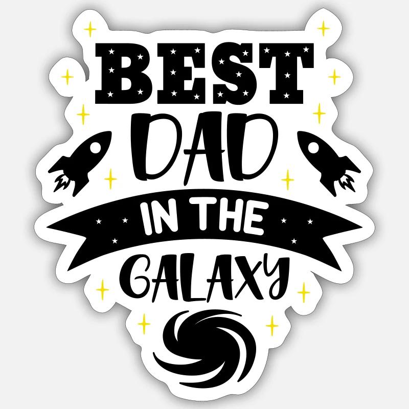 Best dad in the galaxy - Sticker size S (10 x 10 cm) - white matte