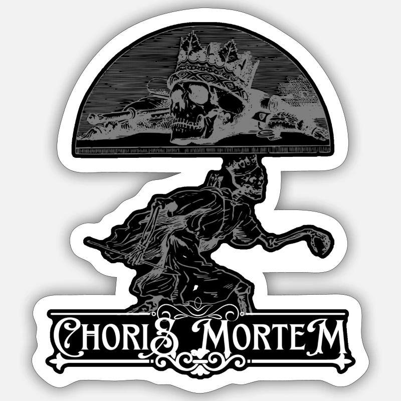 Tanzender Tod - Choris Mortem - EBM / Metal - Sticker Größe S (10 x 10 cm) - Mattweiß