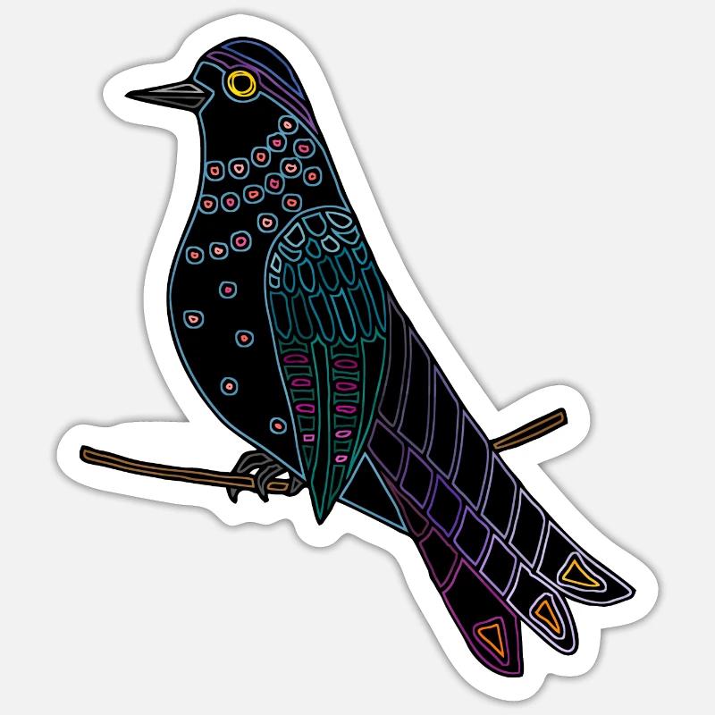 Oiseau - Sticker taille S (10 x 10 cm) - blanc mat