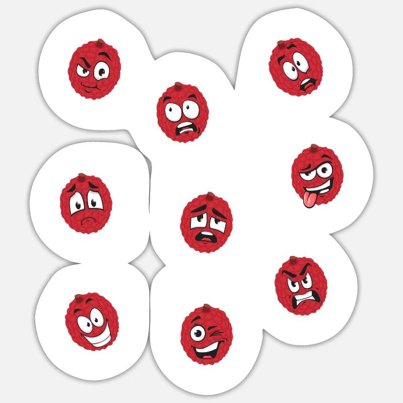 Litchi - Sticker taille S (10 x 10 cm) - blanc mat