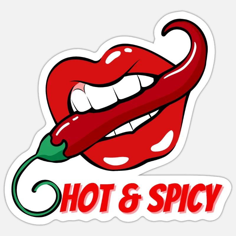 Hot & Spicy Chilli Pepper in Red Lips Sticker size S (10 x 10 cm)