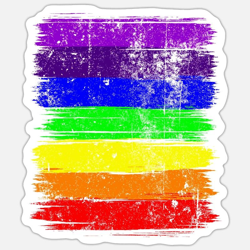 Rayures Vivid Pride Sticker taille S (10 x 10 cm)