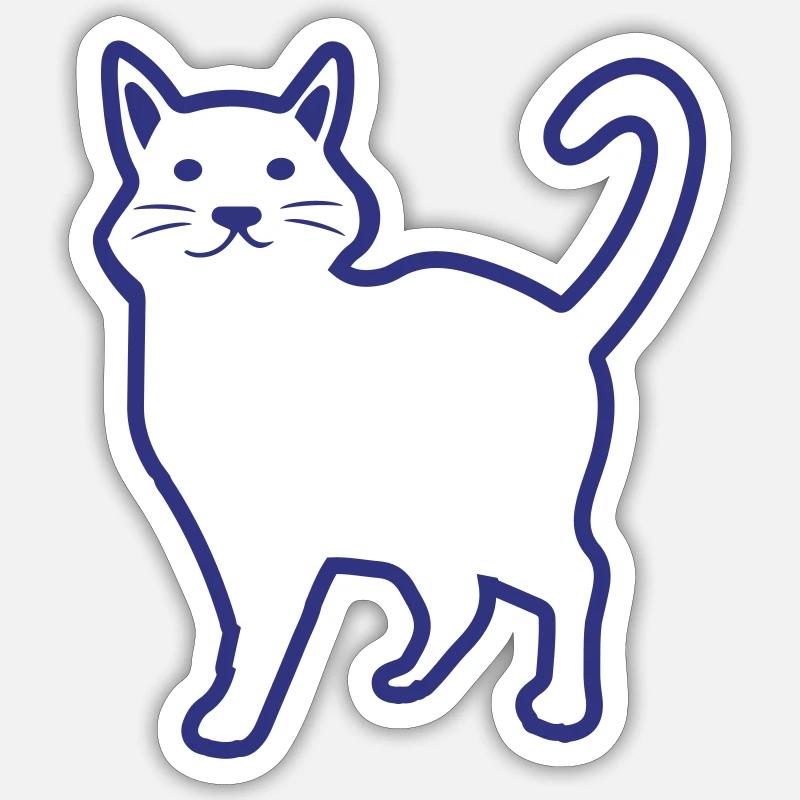 Blaue Katze Katze abessinisches Kätzchen Sticker Größe S (10 x 10 cm)