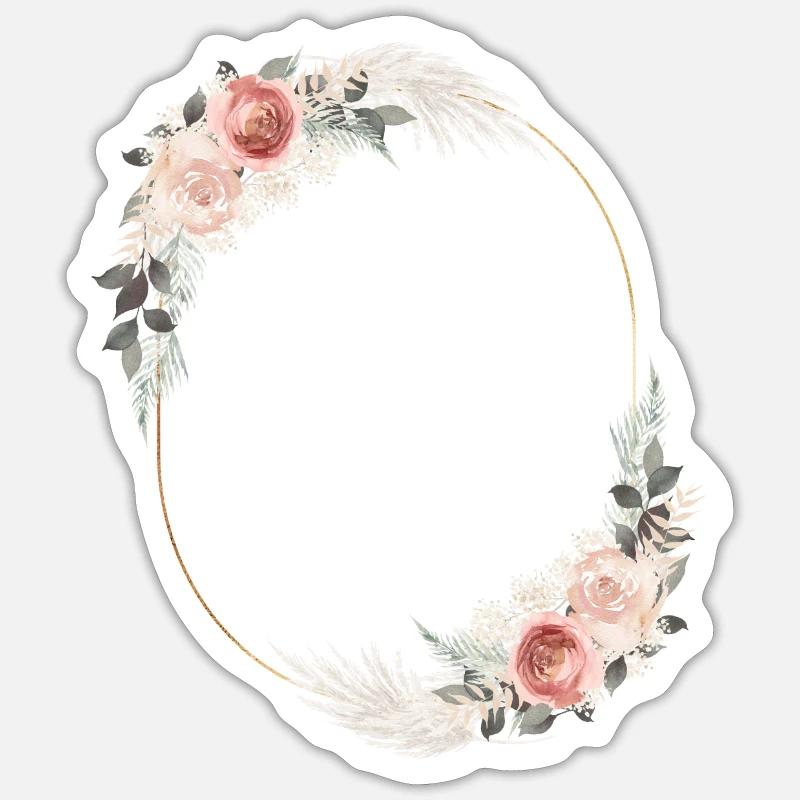 Flowers Bouquet Boho Bow customizable Sticker size S (10 x 10 cm)