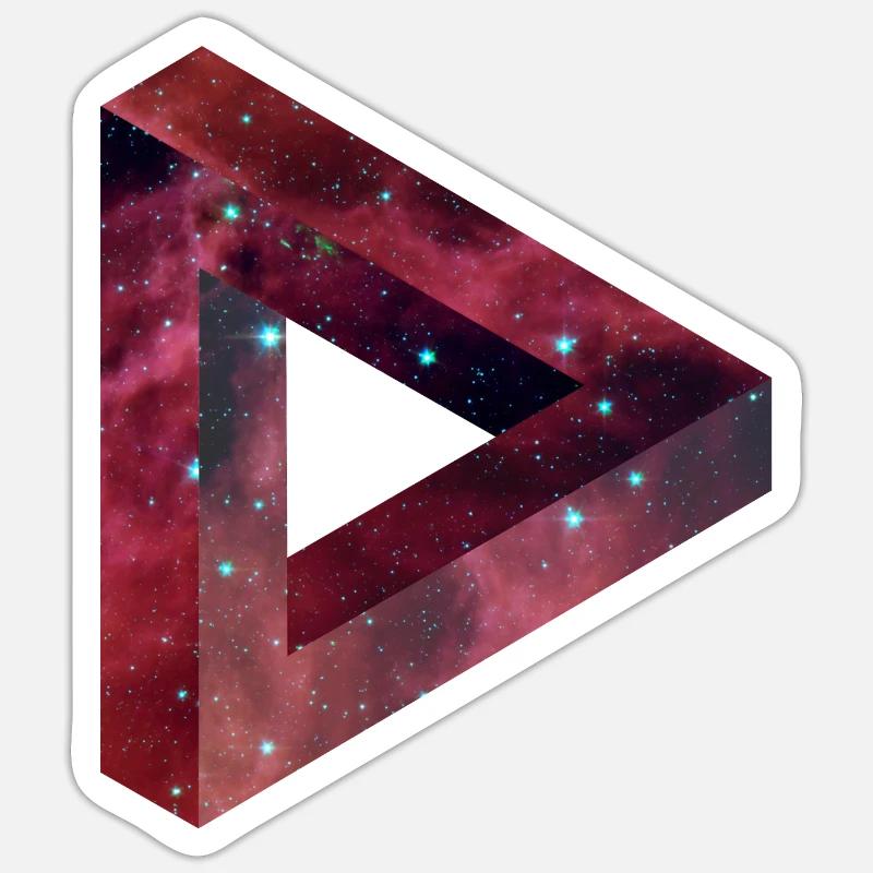 Triangle illusion in Galaxy style Sticker size S (10 x 10 cm)