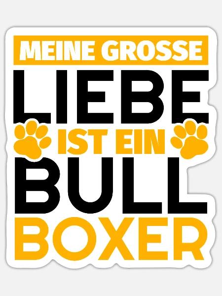Bull-Boxer Geschenke lustig - Sticker Größe S (10 x 10 cm) - Mattweiß