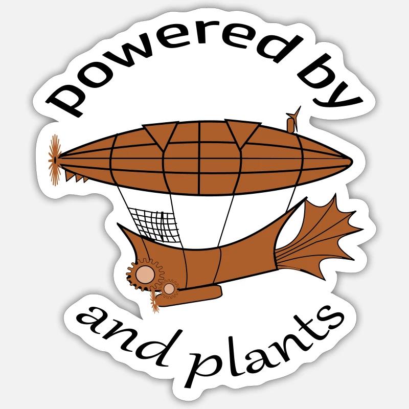 powered by steampunk and plants Sticker size S (10 x 10 cm)
