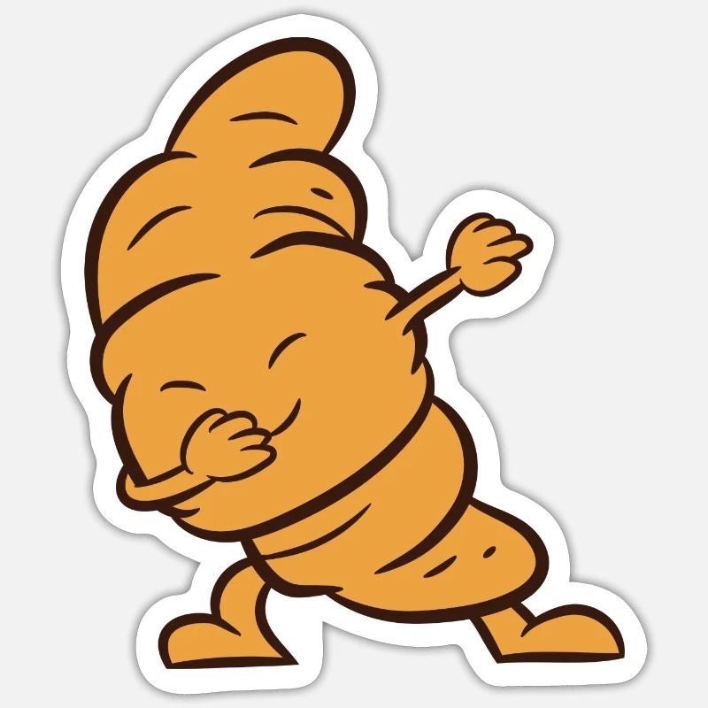 Croissant - Dab, dabbing, dancing - Sticker size S (10 x 10 cm) - white matte