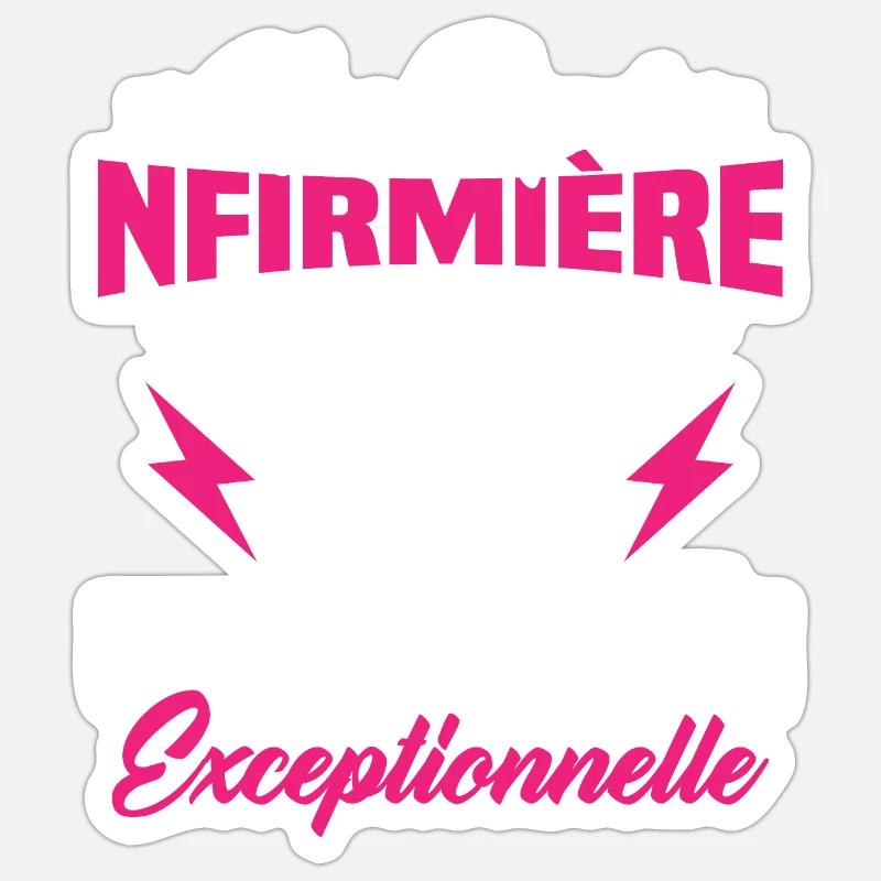 Retraite infirmière, Cadeau future retraitée - Sticker taille S (10 x 10 cm) - blanc mat