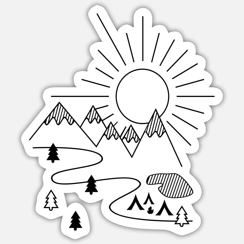 Camping - Sticker size S (10 x 10 cm) - white matte