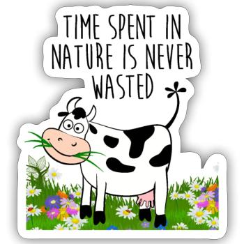 Temps passé dans la nature - Sticker taille S (10 x 10 cm) - blanc mat - Devant