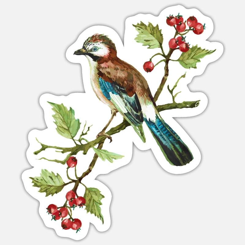 Bunter Vogel Sticker Größe S (10 x 10 cm)