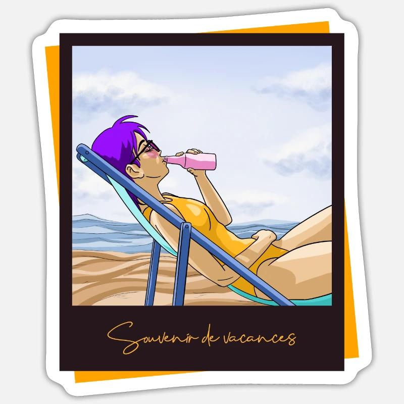 Souvenir de vacances - Sticker taille S (10 x 10 cm) - blanc mat