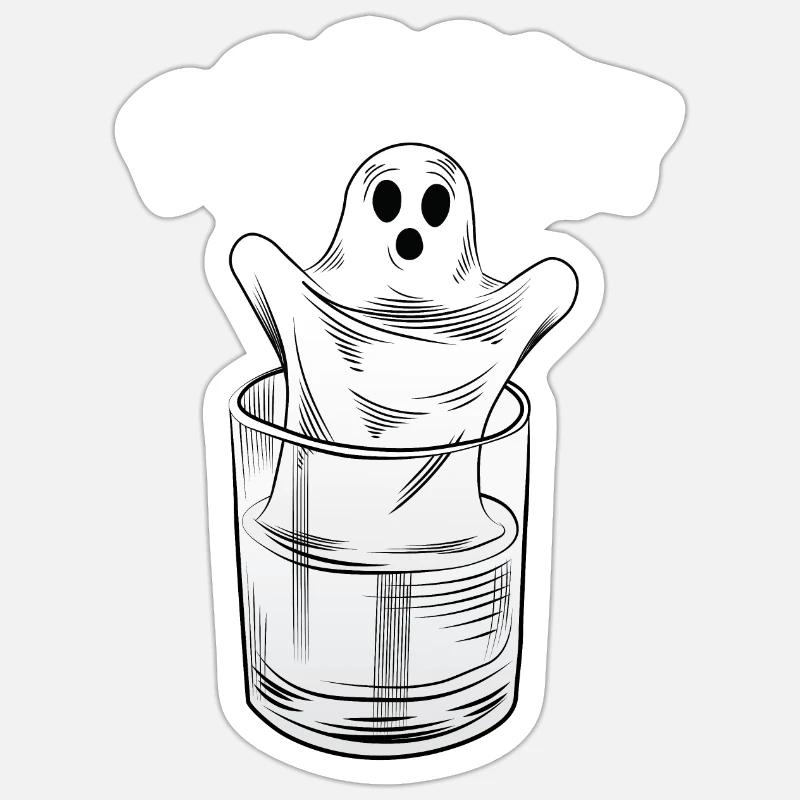 Alcool Halloween Ghost Drôle d’ Sticker taille S (10 x 10 cm)