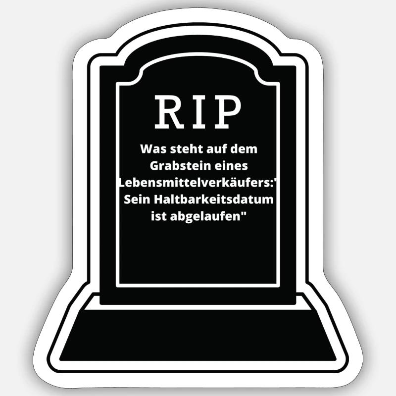 Cosa c'è scritto sulla lapide - Sticker formato S (10 x 10 cm) - bianco opaco
