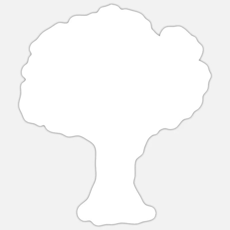 Baum - Sticker Größe S (10 x 10 cm) - Mattweiß