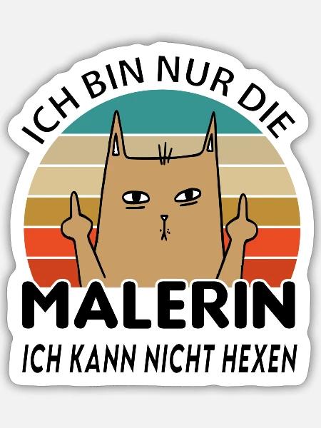 Malerin - Sticker Größe S (10 x 10 cm) - Mattweiß