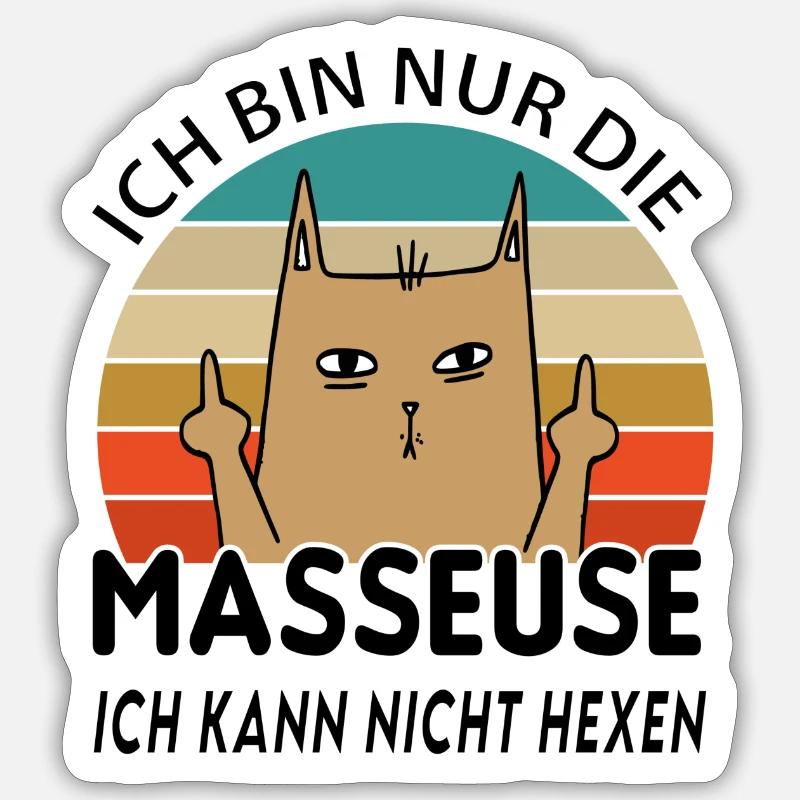 Masseuse - Sticker Größe S (10 x 10 cm) - Mattweiß