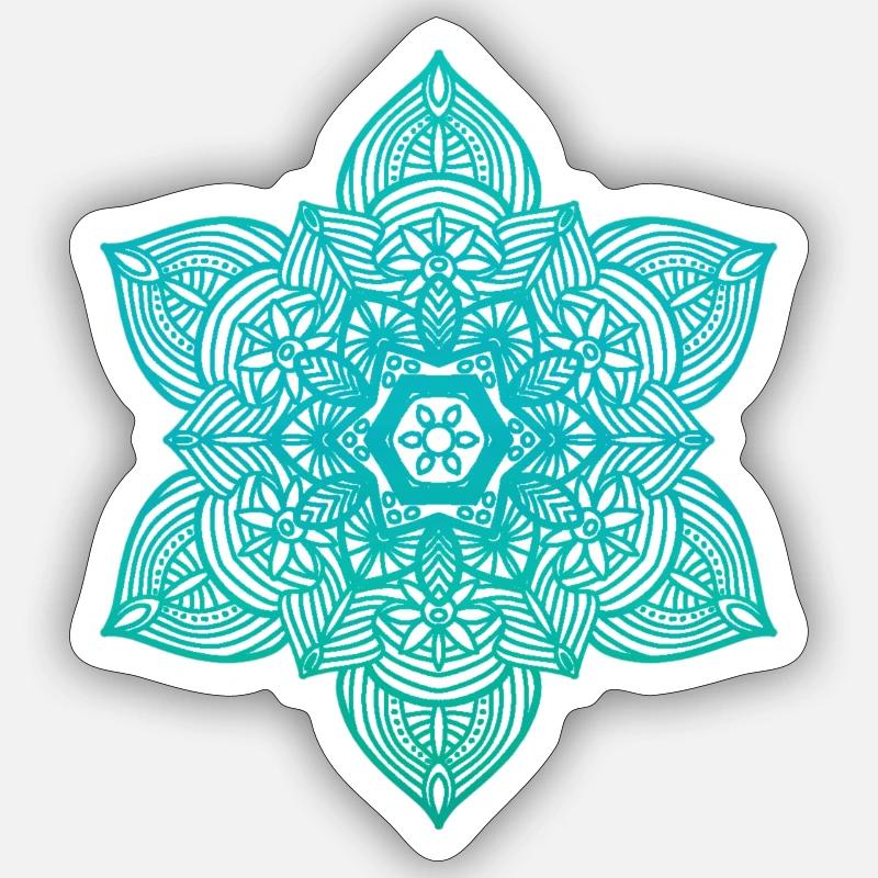 Mandala - Sticker taille S (10 x 10 cm) - blanc mat