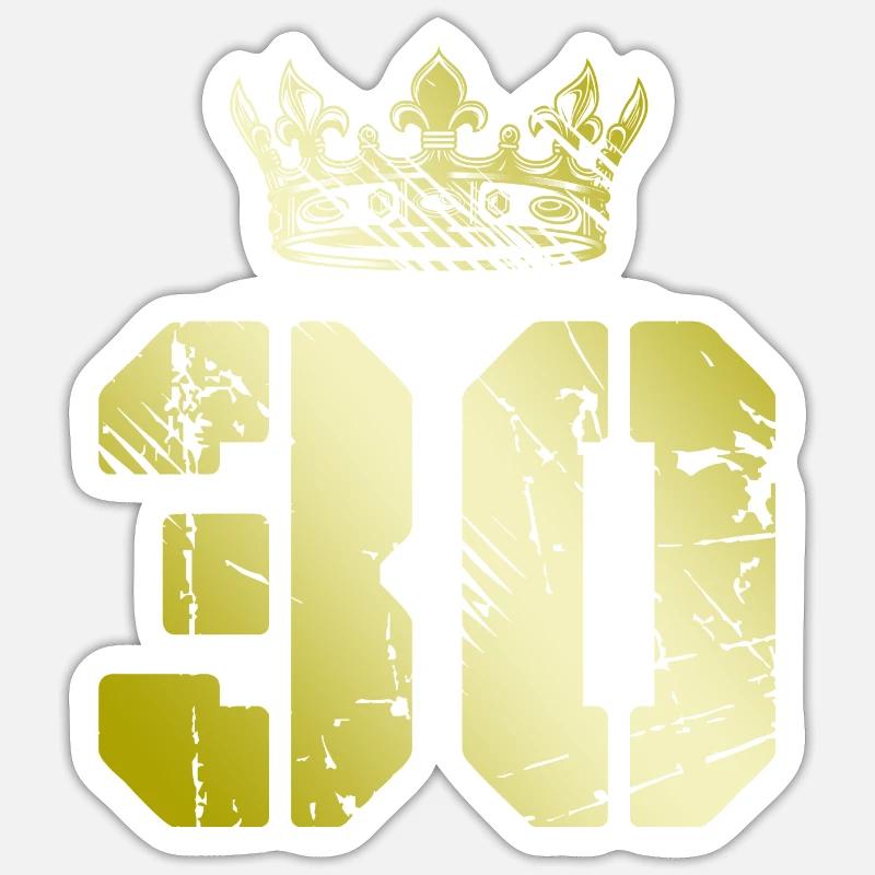 30 Couronne numérique - Sticker taille S (10 x 10 cm) - blanc mat