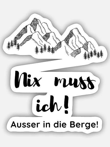 Sehnsucht nach den Bergen - Sticker Größe S (10 x 10 cm) - Mattweiß