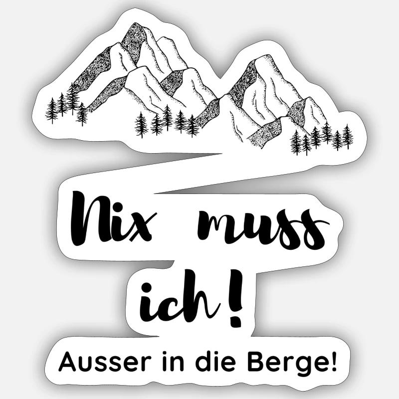 Sehnsucht nach den Bergen - Sticker Größe S (10 x 10 cm) - Mattweiß