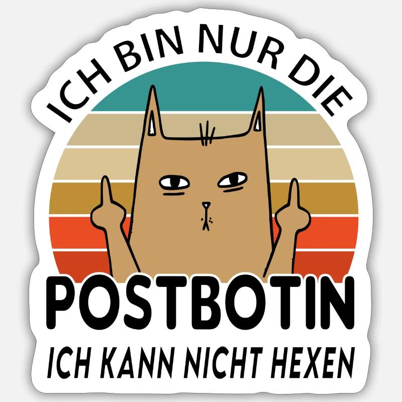 Postbotin - Sticker Größe S (10 x 10 cm) - Mattweiß