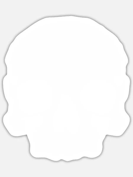 Totenkopf - Sticker Größe S (10 x 10 cm) - Mattweiß