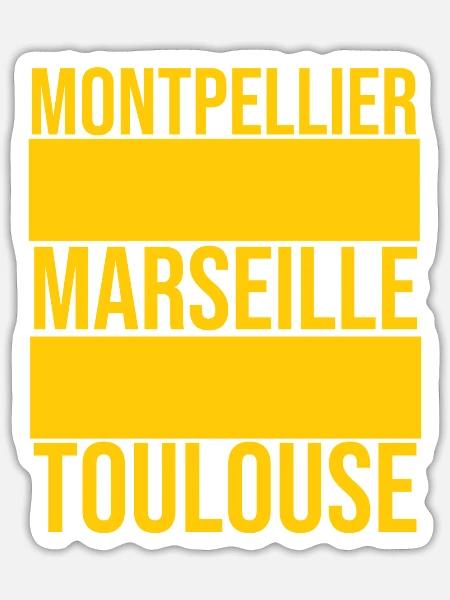 Marseille, Montpellier oder Toulouse? - Sticker Größe S (10 x 10 cm) - Mattweiß