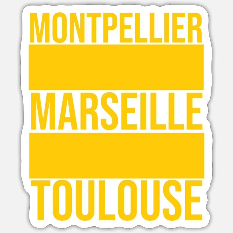 Marseille, Montpellier oder Toulouse? - Sticker Größe S (10 x 10 cm) - Mattweiß