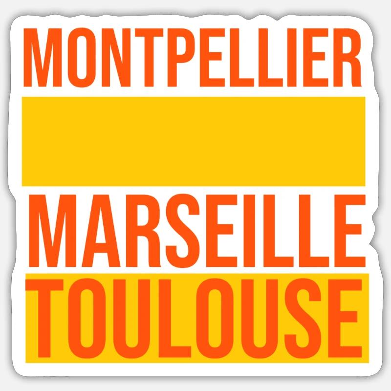 Montpellier, Marseille oder Toulouse? - Sticker Größe S (10 x 10 cm) - Mattweiß