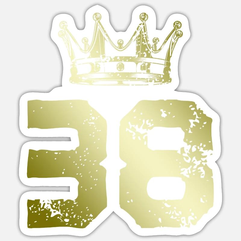 38 Couronne numérique - Sticker taille S (10 x 10 cm) - blanc mat