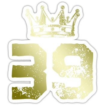 39 Number crown - Sticker size S (10 x 10 cm) - white matte - Front
