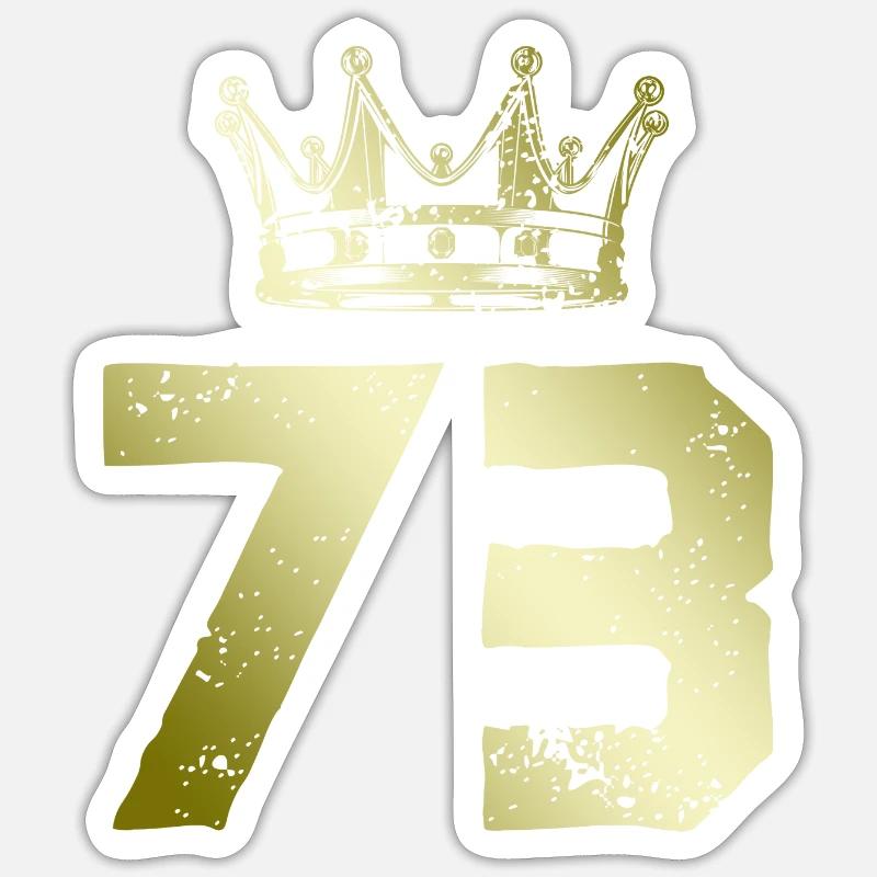 73 Number crown - Sticker size S (10 x 10 cm) - white matte