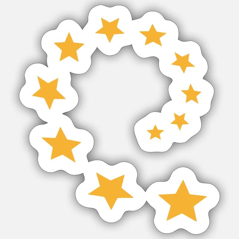 Star circle deformed 2 - Sticker size S (10 x 10 cm) - white matte