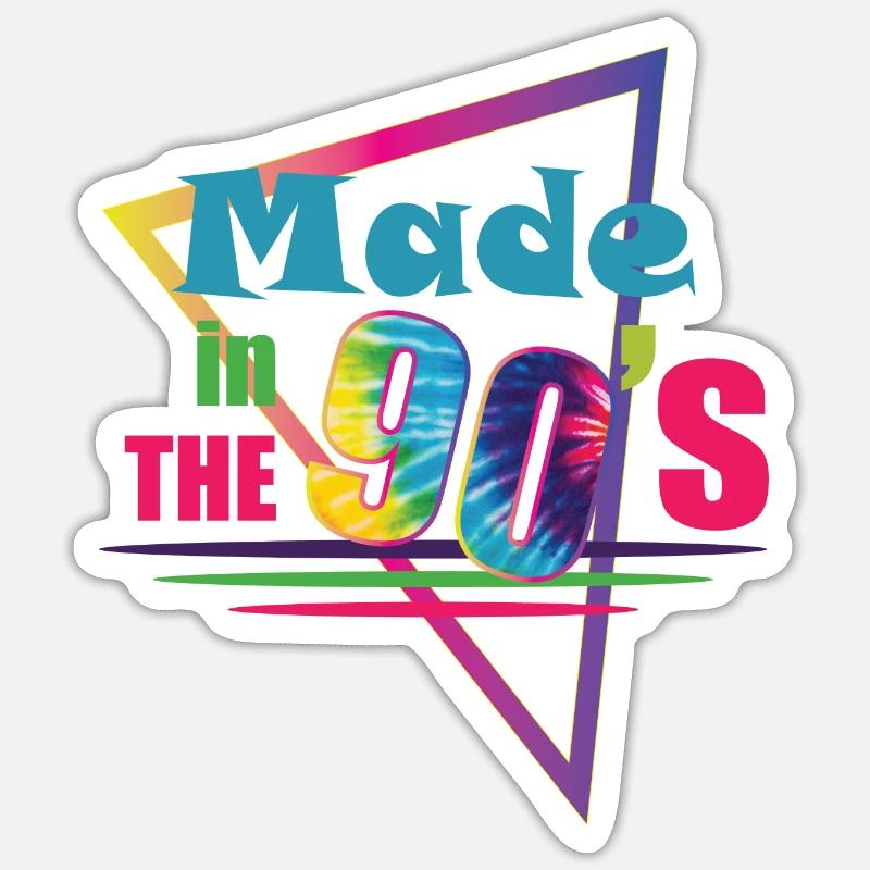 1990iger Sprüche 90s Geschenksidee Sticker Größe S (10 x 10 cm)