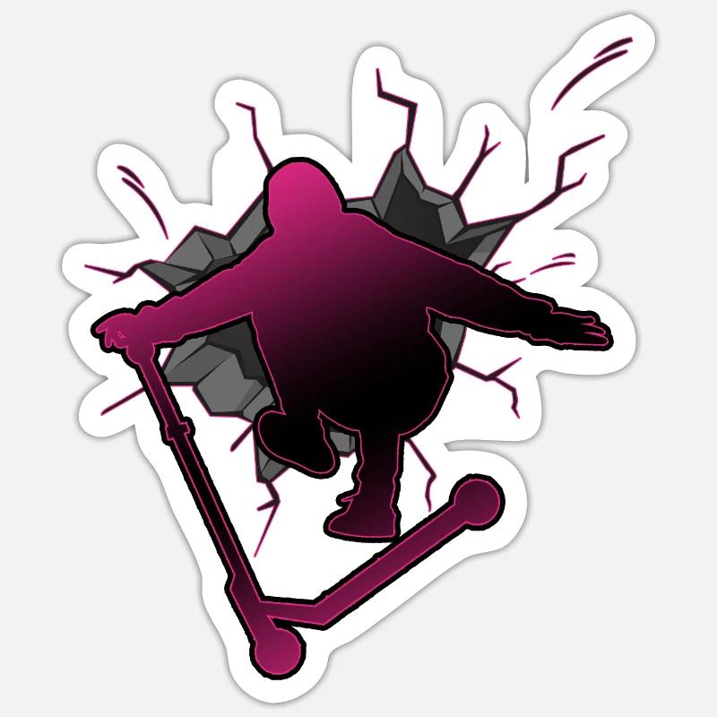 scooter roller stuntscooter e-scooter - Sticker size S (10 x 10 cm) - white matte