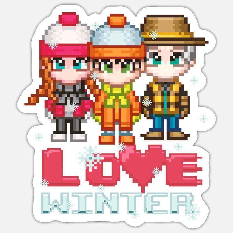 Aimer l’hiver - Sticker taille S (10 x 10 cm) - blanc mat