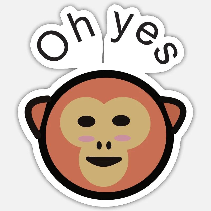 Happy Monkey Sticker Größe S (10 x 10 cm)