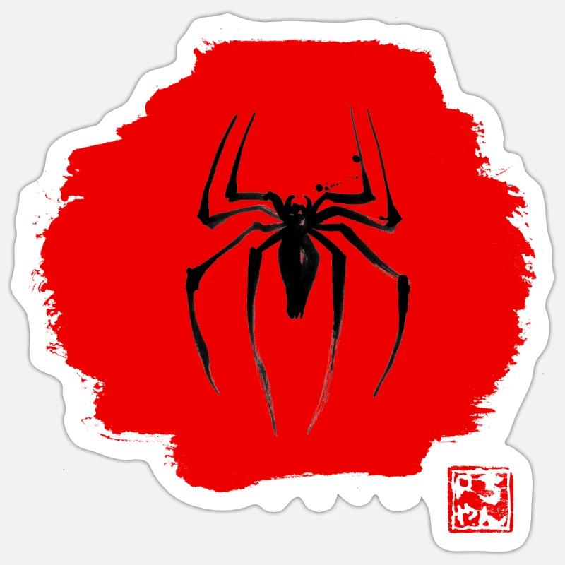 spider red Sticker taille S (10 x 10 cm)