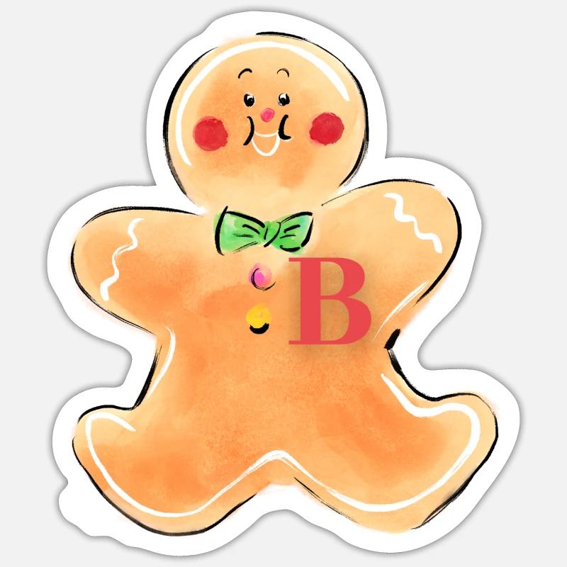 Lebkuchenmann "B" Sticker Größe S (10 x 10 cm)