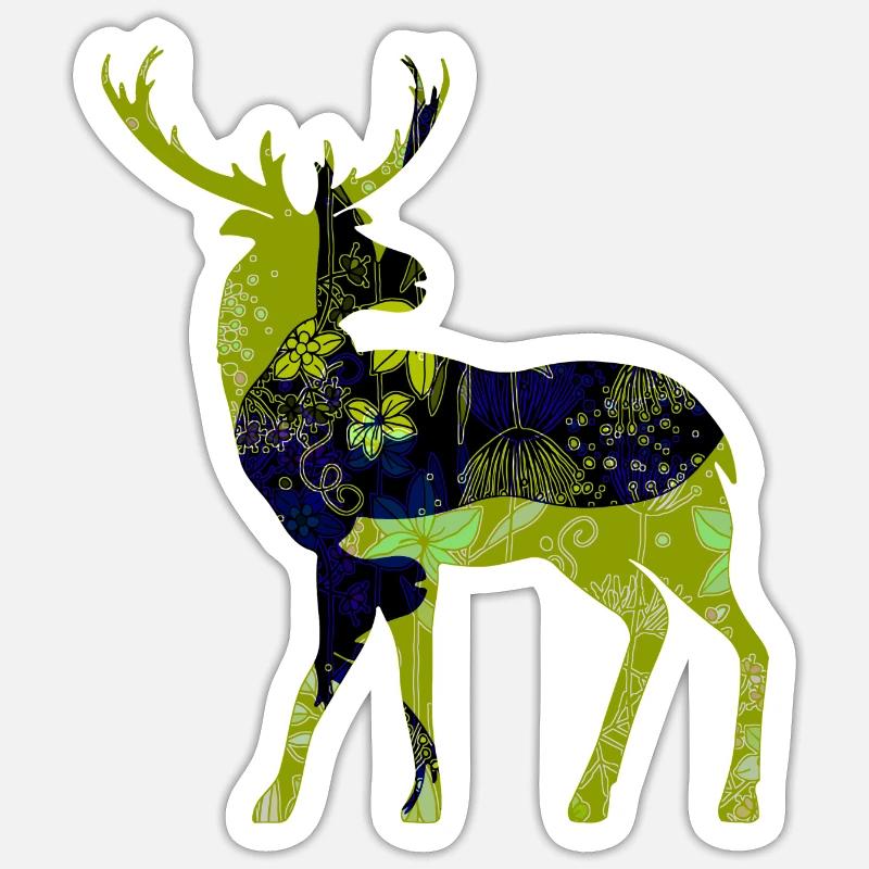 Hirsch - Sticker Größe S (10 x 10 cm) - Mattweiß