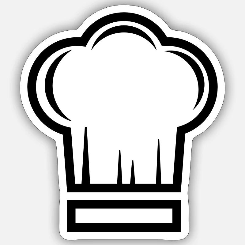 Cuisinier au chapeau de chef Sticker taille S (10 x 10 cm)